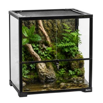 Knock down glazen terrarium 60x45x60 cm met schuifruiten