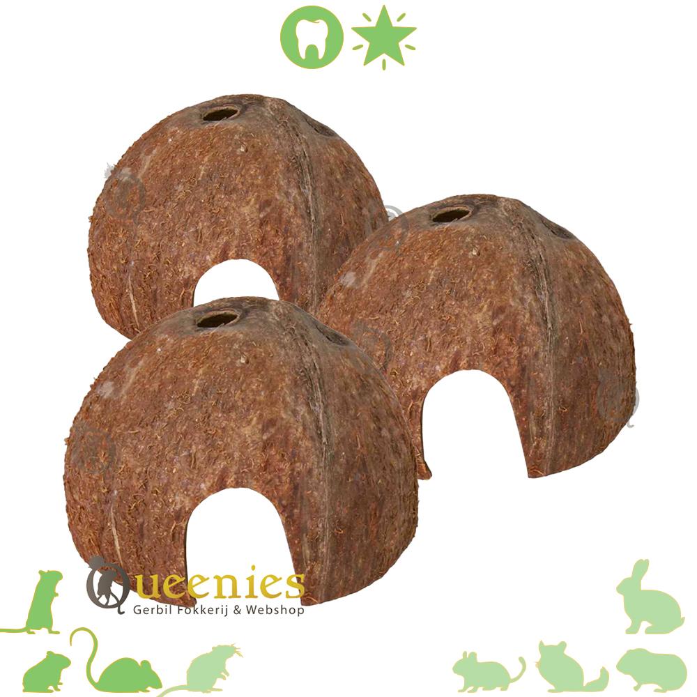 3 halve kokosnoten gerbil