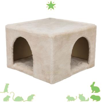 Zacht konijnen huisje met twee ingangen