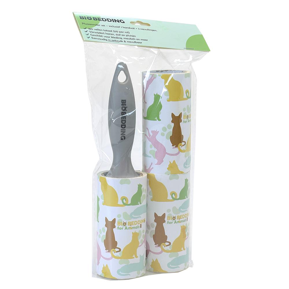 Lintroller van Biobedding verwijdert kattenharen in een seconden