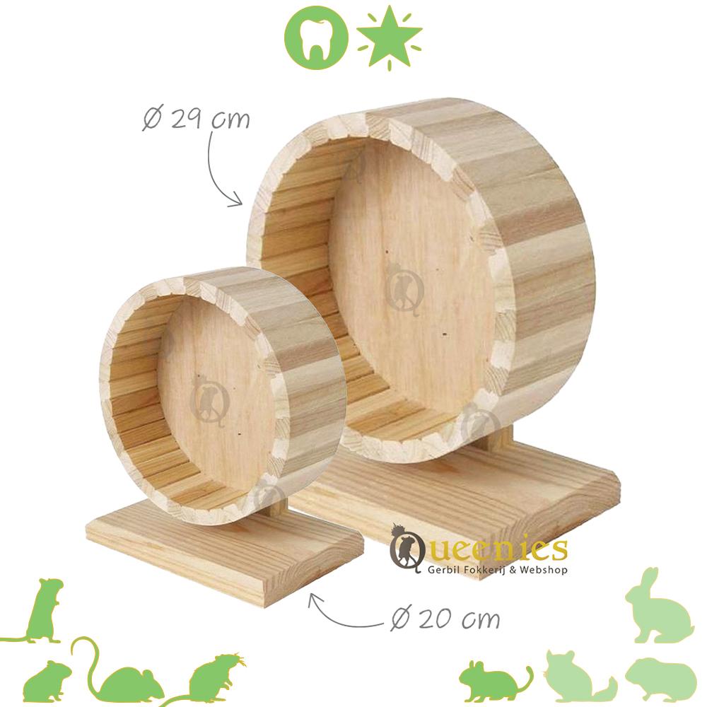 Renrad van blank hout 20 cm voor gerbils