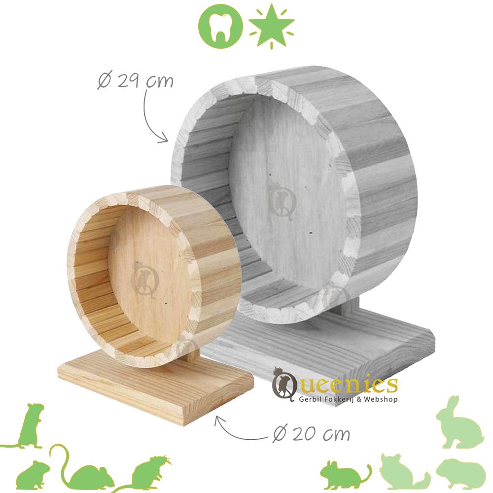 Loopwiel van blank hout 29 cm voor Syrische hamster