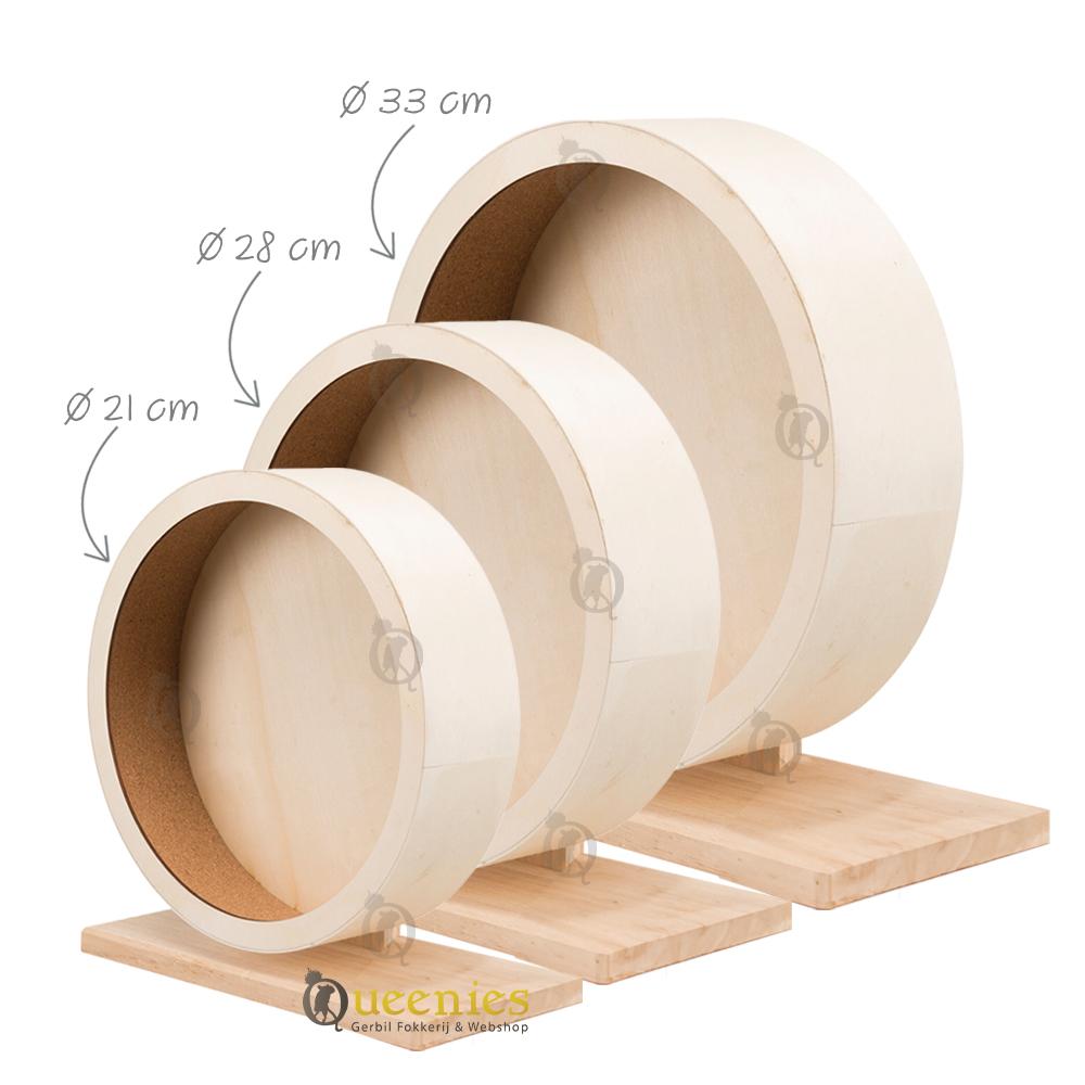 Houten loopwiel 28 cm voor Syrische dwerghamster