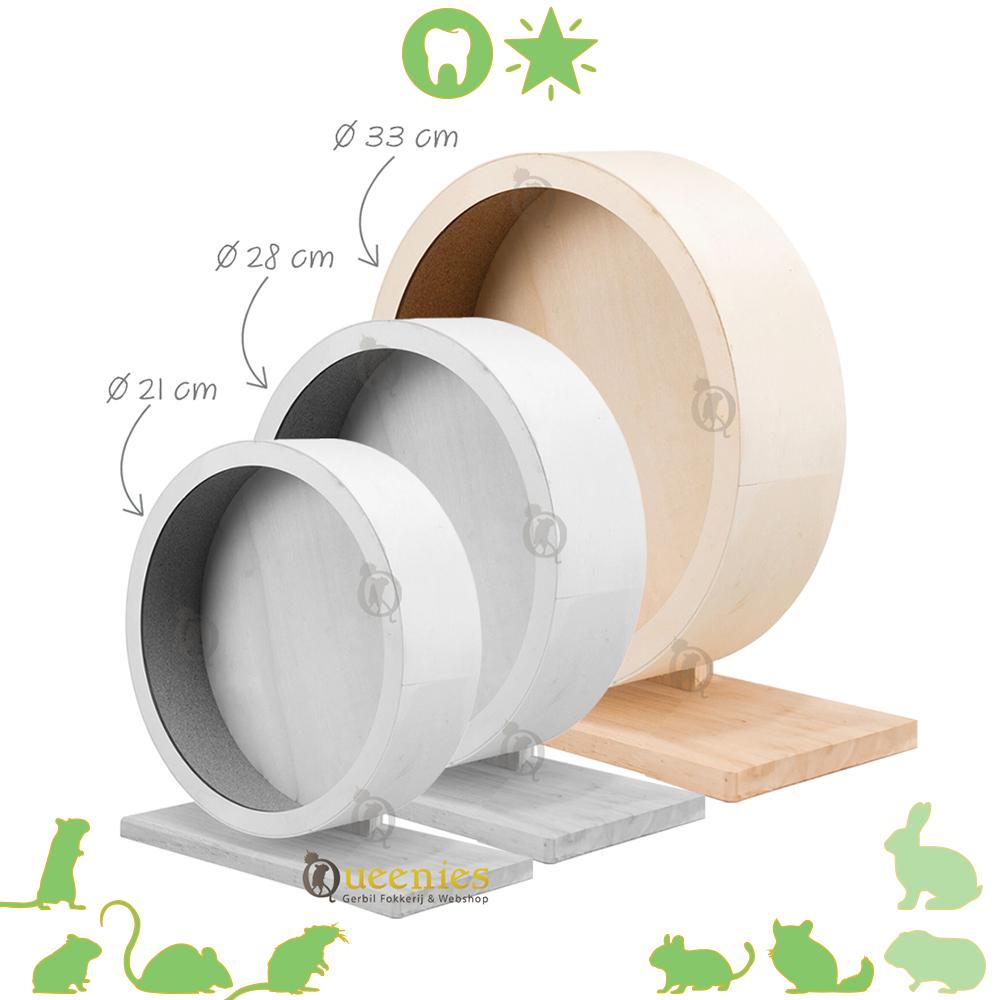 Houten loopwiel 33 cm voor Goudhamster en degoe