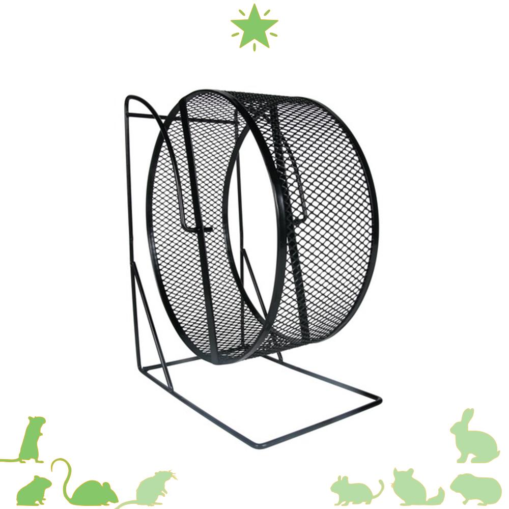 Zwart metalen loopwiel voor knaagdieren