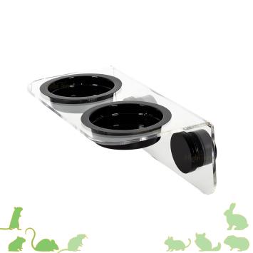 Transparante dubbele magnetische voerbak voor terrarium