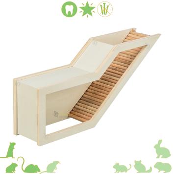 Observatievak van hout met trapjes