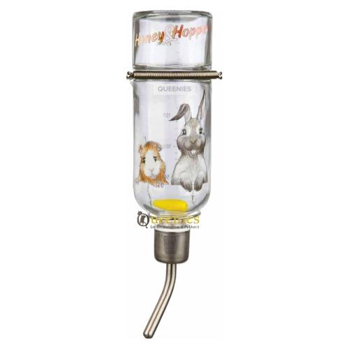 Fles van glas voor knaagdieren die niet stuk geknaagd kunnen worden