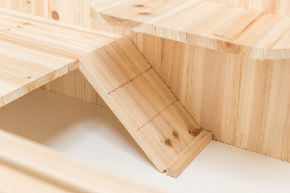 Houten trap voor gerbils en hamster in knaagdierenkooi 100x50x50