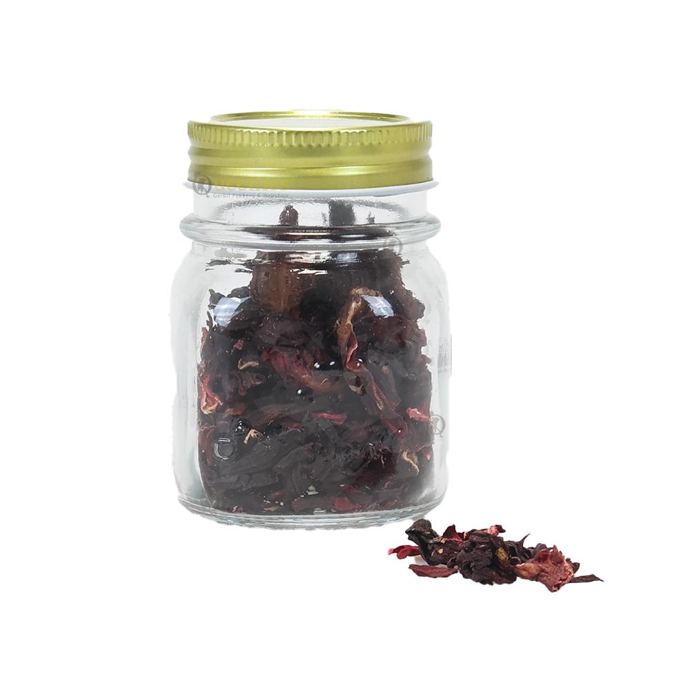 Glazen pot voor opslag hibiscusbloem