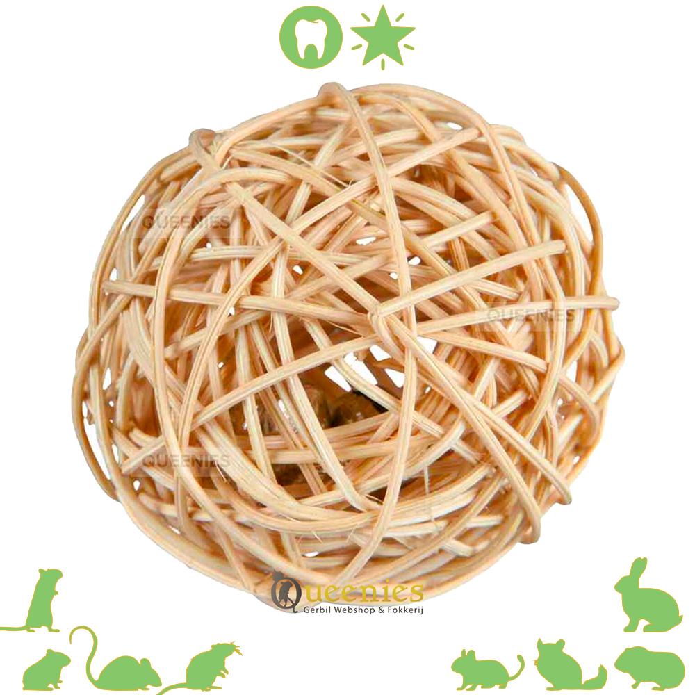 Rotan Wilgenbal met bel voor Knaagdieren en Konijnen