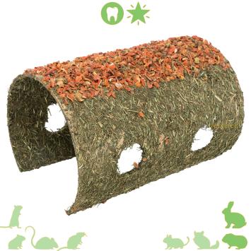 Graanvrije schuilplaats voor konijnen met wortelstukjes