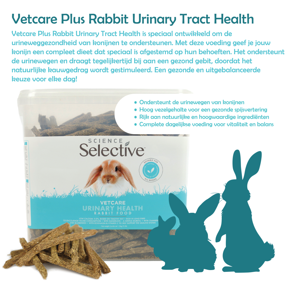 Vezelrijk konijnenvoer urinewegen