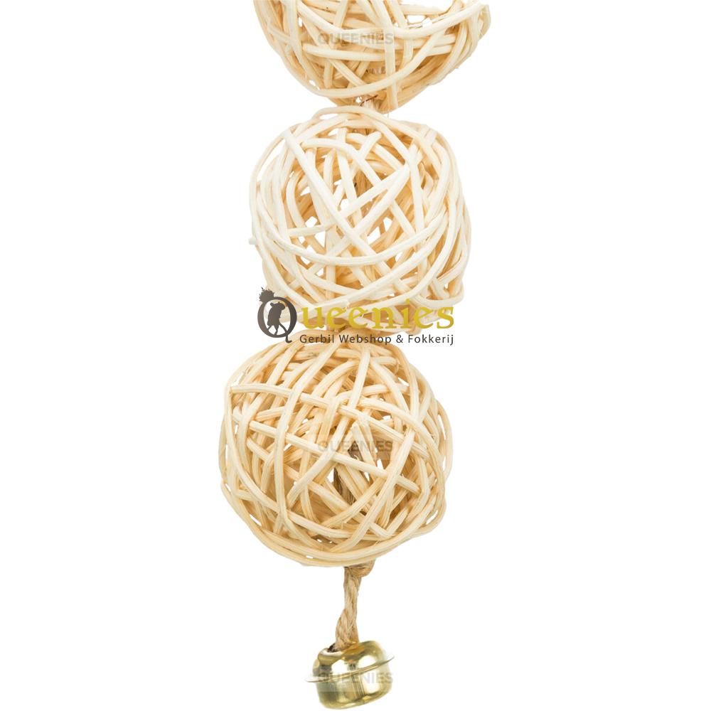 Wilgen rotan speelbal met bel voor Vogels