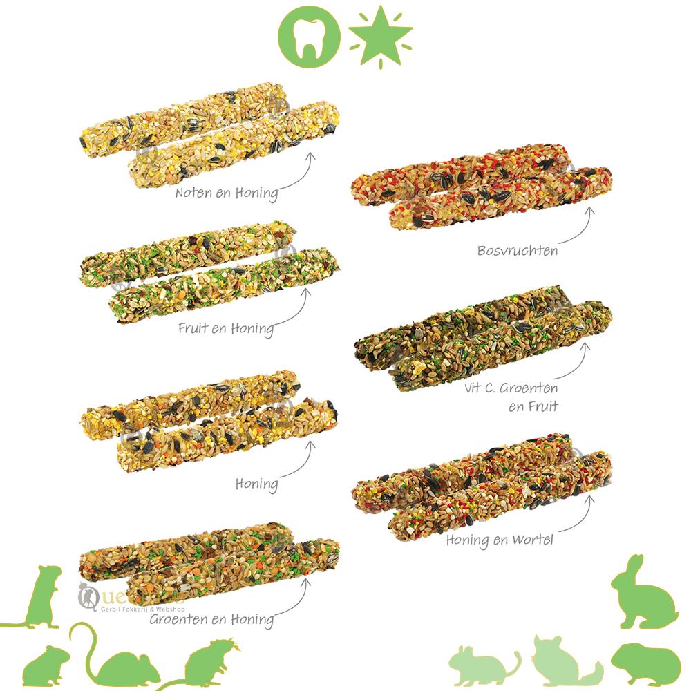 Knaagdiersticks in 7 verschillende smaken