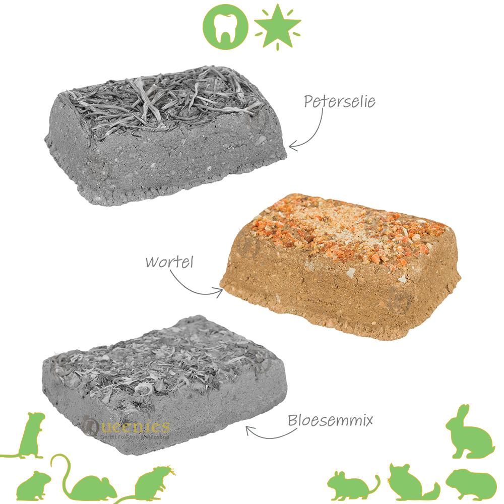 Gerbil knaagsteen van kleisteen met wortel smaak