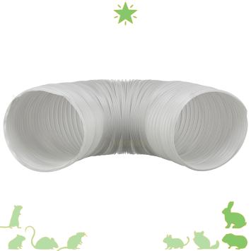 Grijze uittrekbare speeltunnel voor konijnen van kunststof