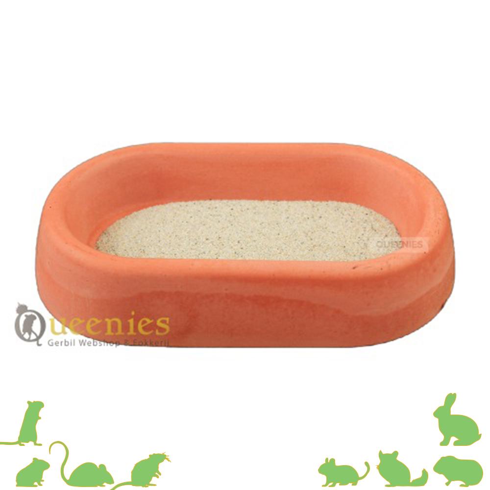 Terracotta badzand bak voor knaagdieren