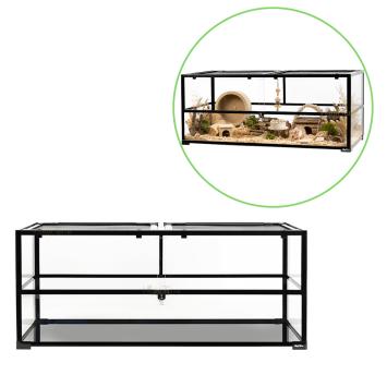 Terrarium met schuifpanelen en diepe graafzone