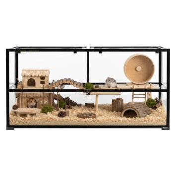 Ruime glasbak voor hamsters, gerbils en reptielen