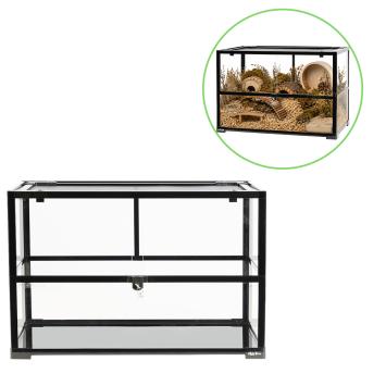 Glazen terrarium met afsluitbaar slot aan de voorzijde