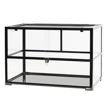 Glazen terrarium met hoge bodembedekkingsrand