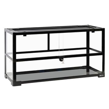 Glazen terrarium met zwart frame
