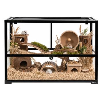 Terrarium met 25 cm hoge bodembedekkingsrand