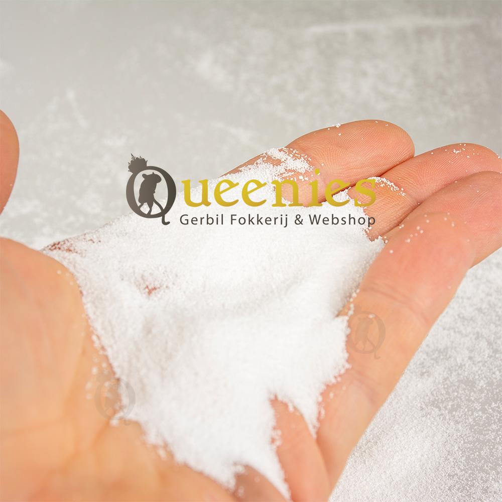 Wit terrariumzand voor Hamsterscaping