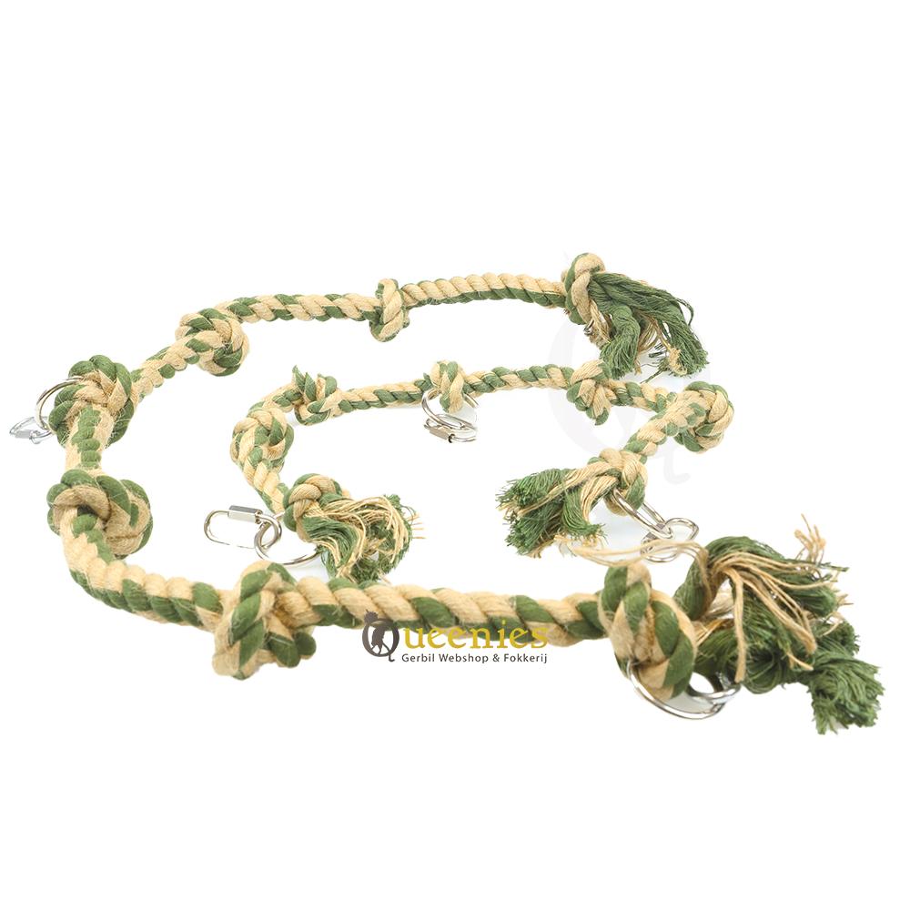 Klimtouw gebruiken als Touwbrug voor Knaagdieren