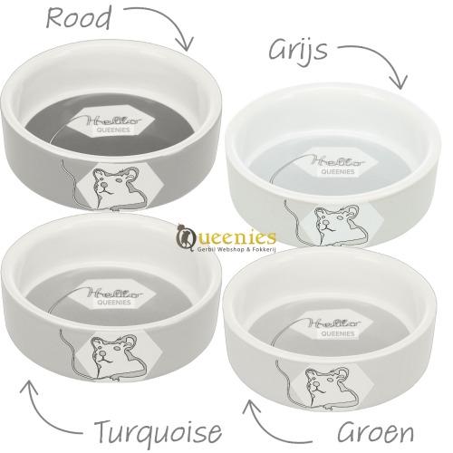 Grijze Keramische Voerbak voor Gerbils