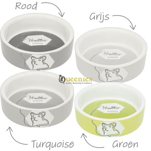 Groene Keramische Voerbak voor Ratjes