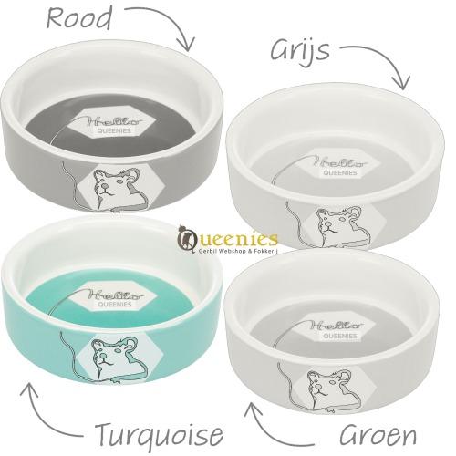 Turquoise Keramische Voerbak voor muizen