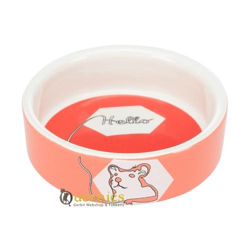 Keramieke voerschaal voor mongoolse gerbil