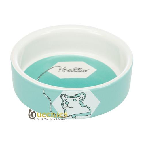 Keramieke voerschaal voor dikstaart gerbil