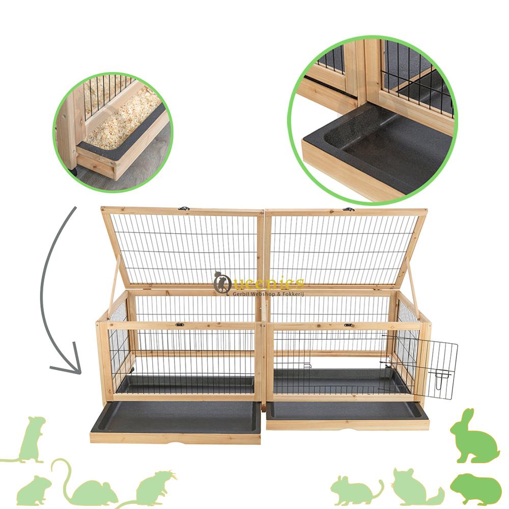 Overdekt indoor ren 150x50x60 voor Konijnen en Cavia's