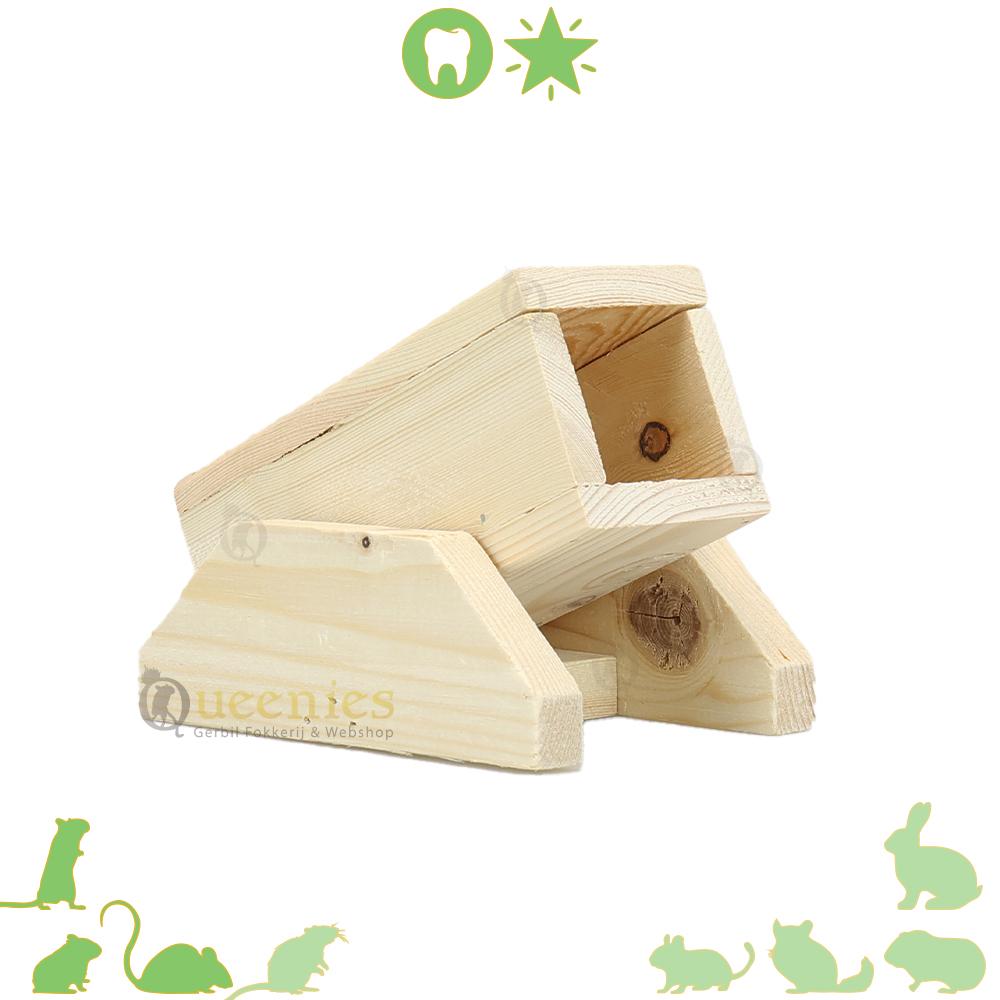 Knaagdier Tunnelhuisje van hout met kijkgat