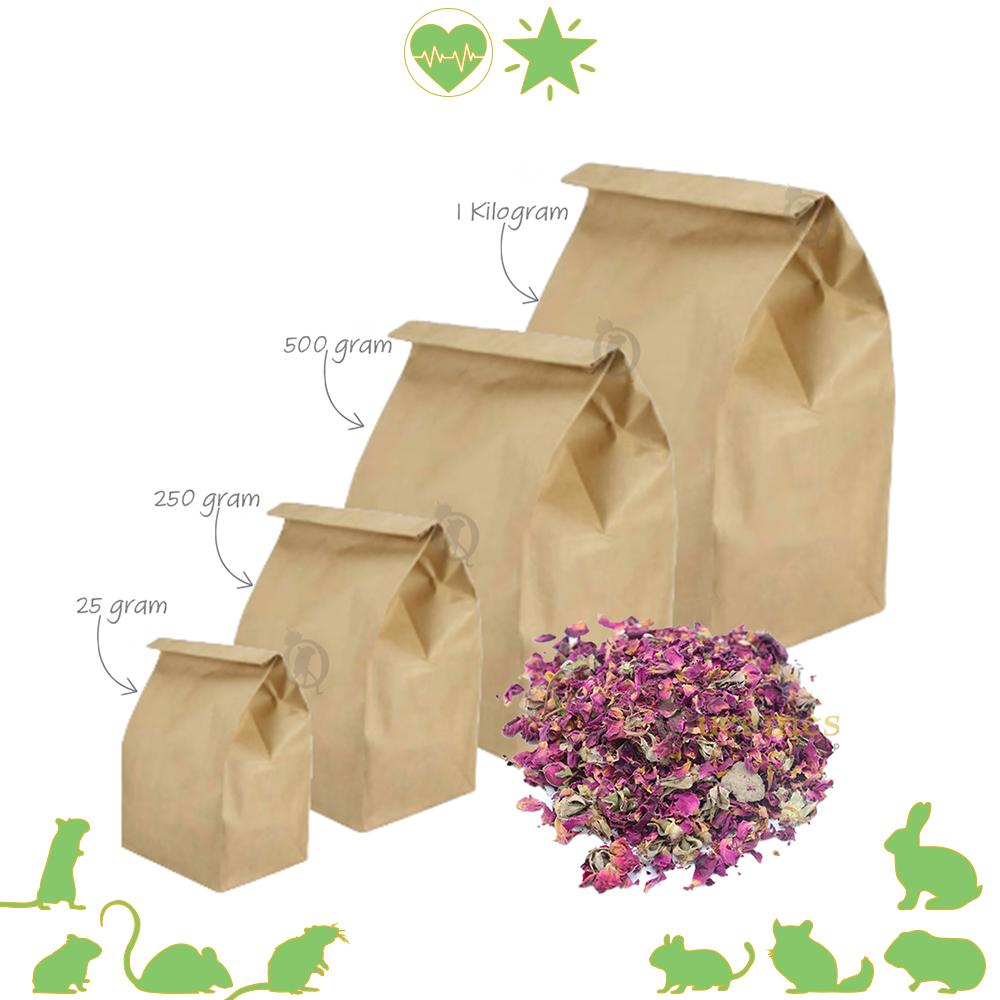 Gedroogde Rode Rozenbloemen voor Knaagdieren