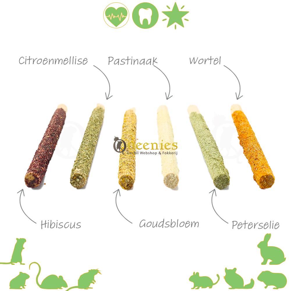 Beuken Knaagstokjes 6 stuks voor Dwerghamsters en Gerbils