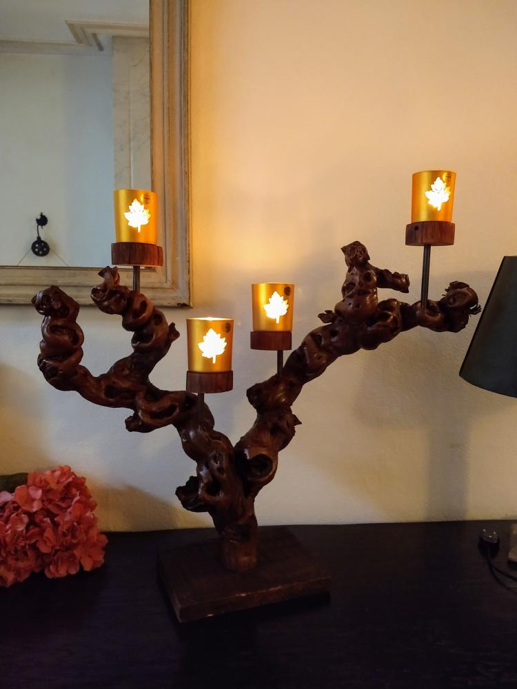 Lampen van behandelde wijnranken