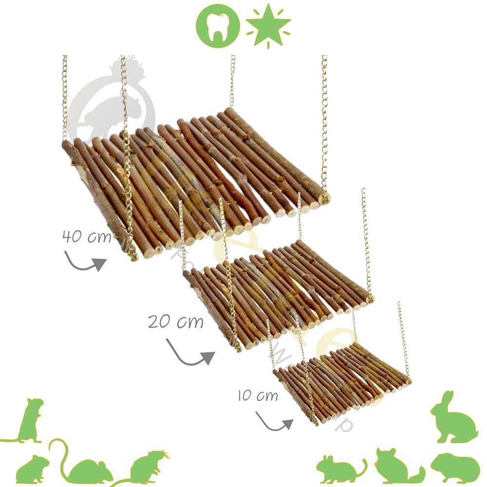 Wilgen Hangbrug met kettingen voor gerbils, hamsters en konijnen