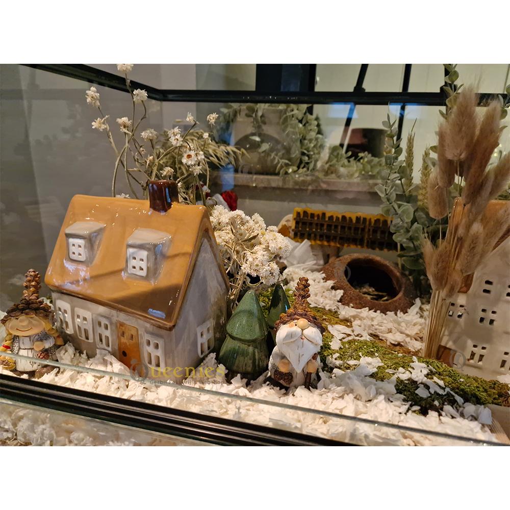 Witte bloem in Kerstscape