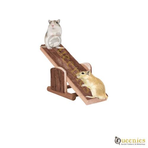 Gerbil speelgoed met een wipwap