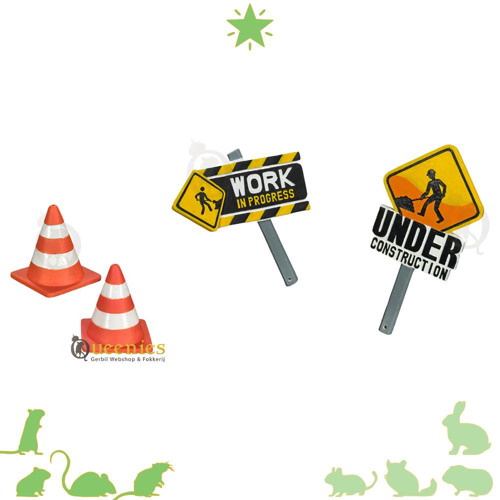 pionnen en verkeersaanduiding in Hamster Terrarium