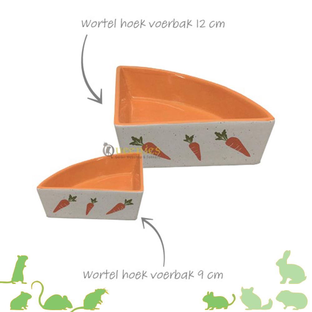 Konijnen voerbak met wortel print