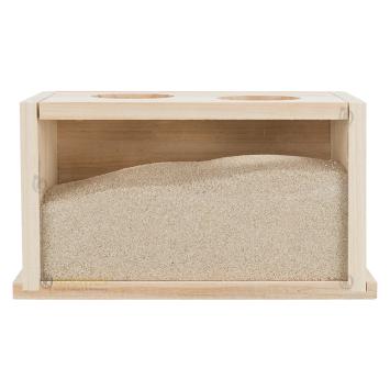 Zandbak met 2 ronde openingen in het dak